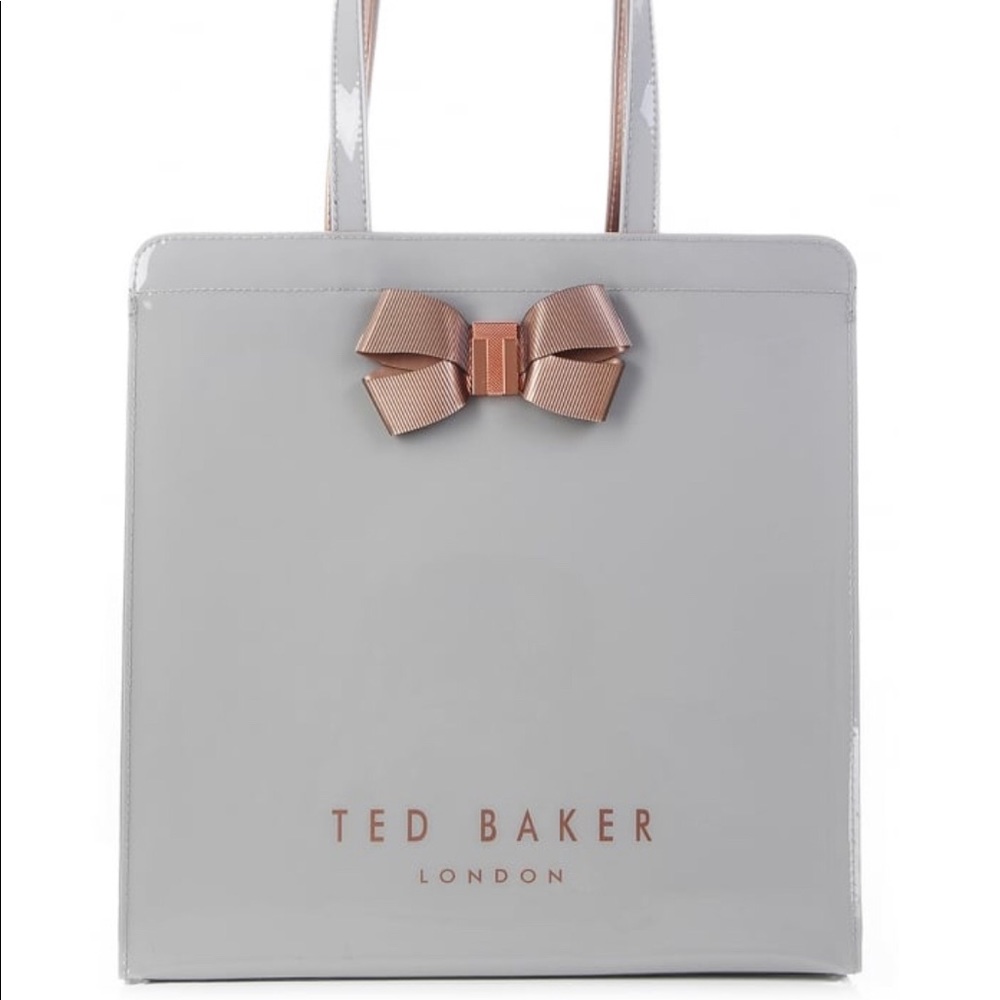NWT - Ted Baker large Icon tote -grey/rose gold